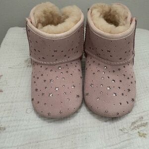 UGG Baby Boots Pink Star Glitter Bow Size 2/3